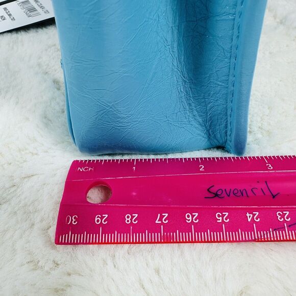 MCM Mini Travia Quilted Logo Plaque Crossbody Bag Turquoise Blue NWT - Picture 11 of 11